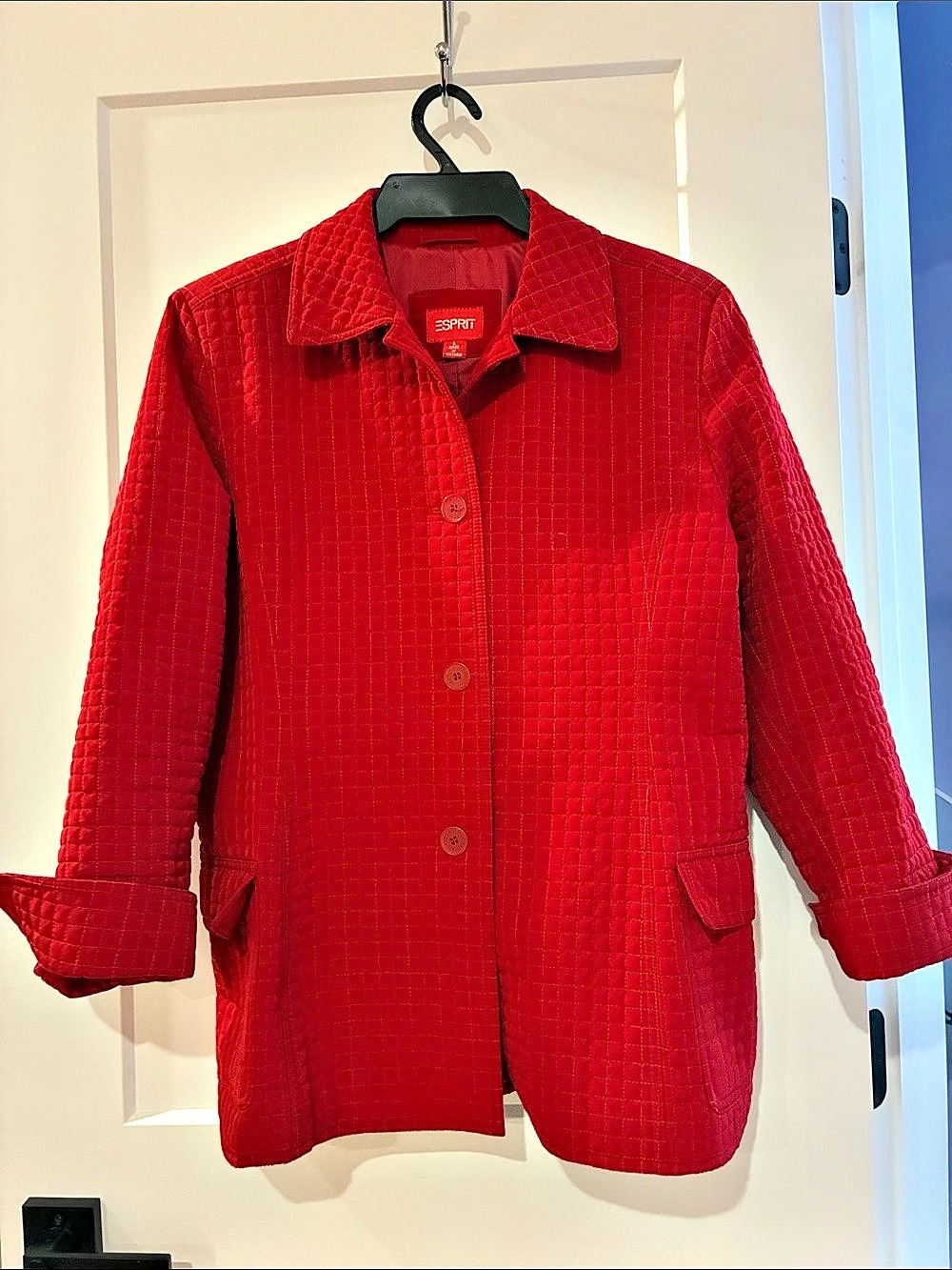 ESPRIT Quilted Jacket in Red Like New